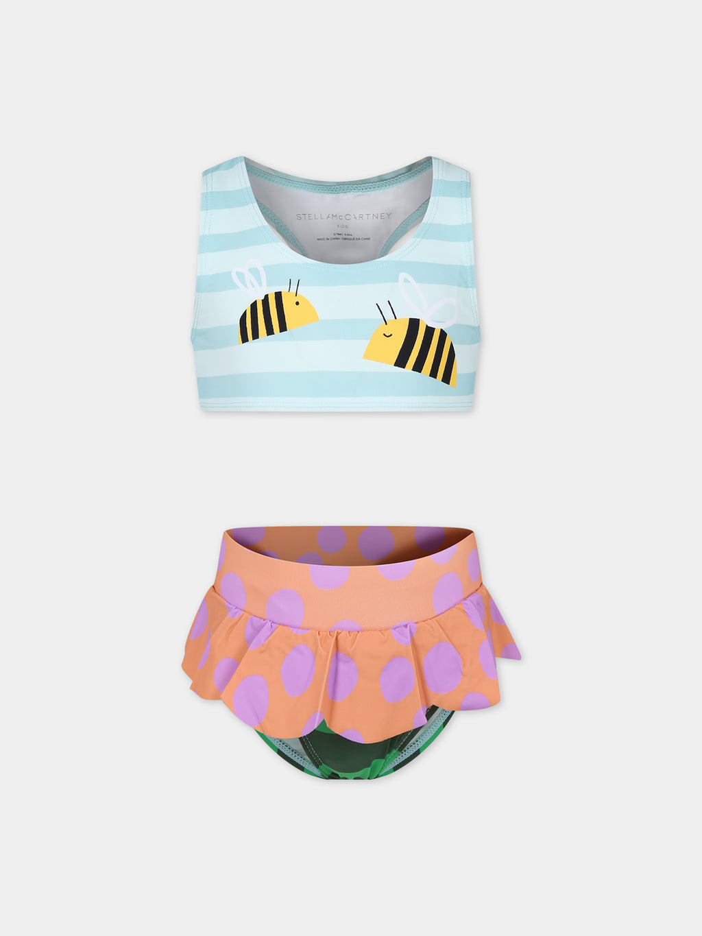 Bikini celeste per bambina con api